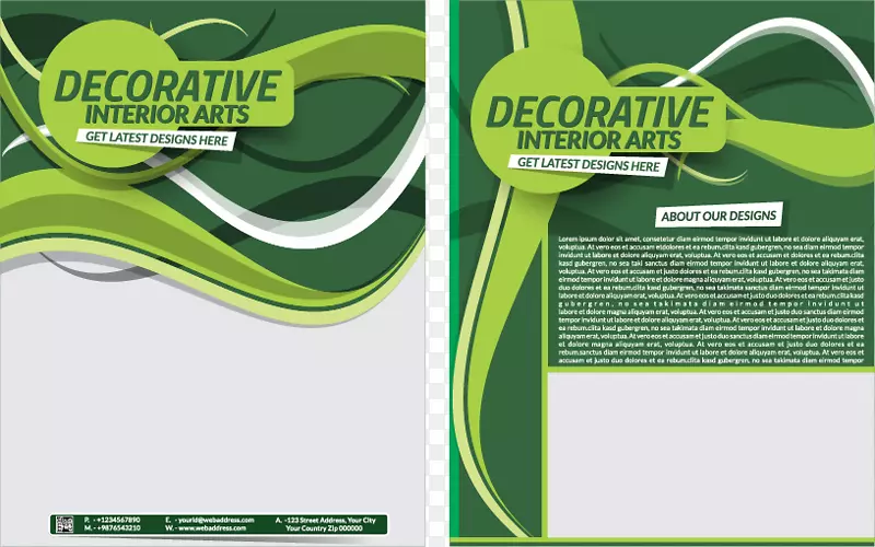 室内设计服务免版税插画创意小册子设计