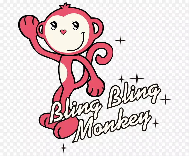 t恤卡通插图.卡通手绘红色可爱猴子