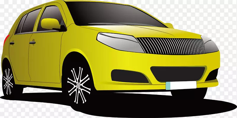 汽车版税-免费剪贴画-黄色汽车装饰设计