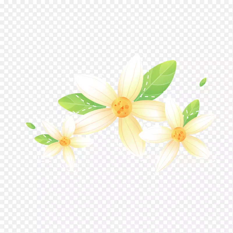 下载白色花瓣-黄花装饰设计