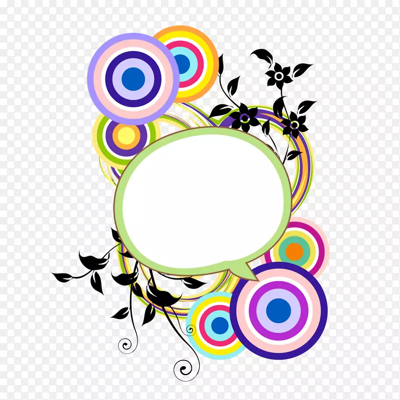 圆形平面设计剪贴画彩色圆圈装饰材料