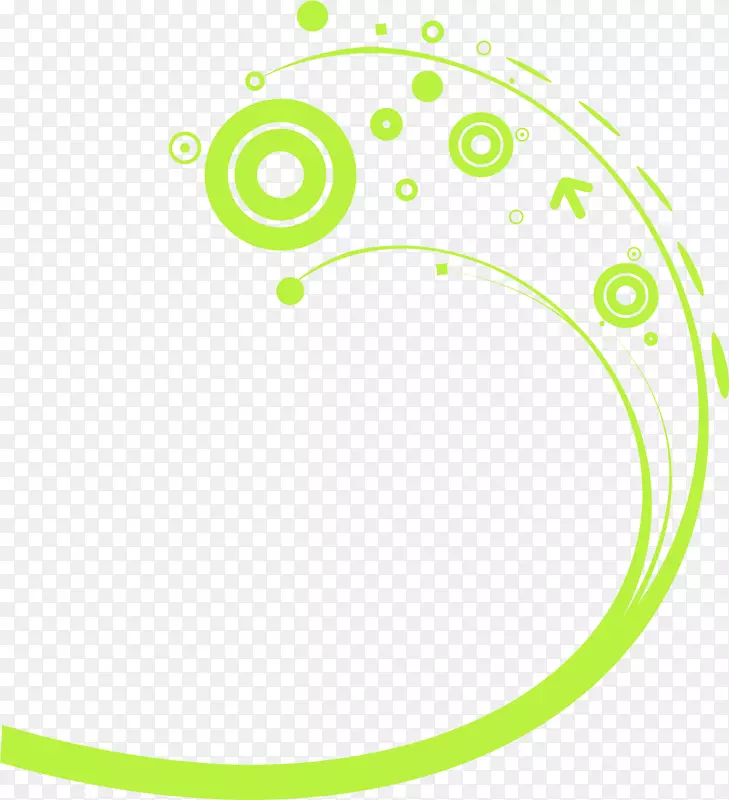 圆绿弧画夹艺术手绘绿圆弧