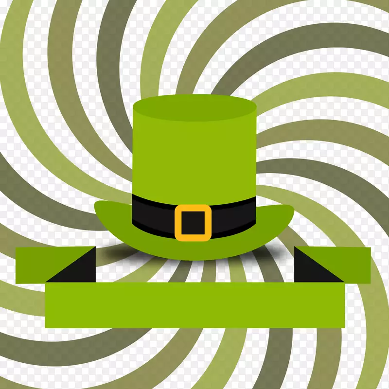 下载插图-绿色漩涡和帽子