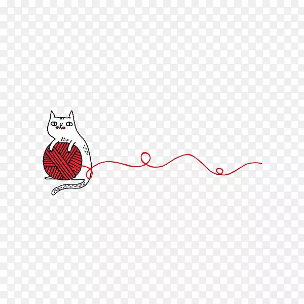 猫纱羊毛剪贴画卡通猫玩纱线