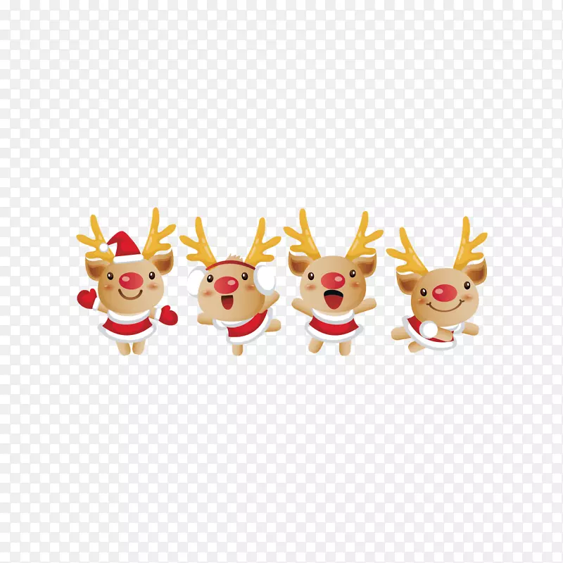 驯鹿圣诞老人圣诞卡通-圣诞鹿可爱夹扣免费