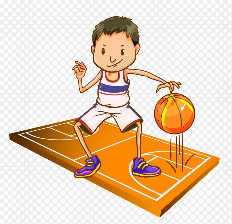 篮球版税-免费剪贴画-卡通手绘学校小游戏