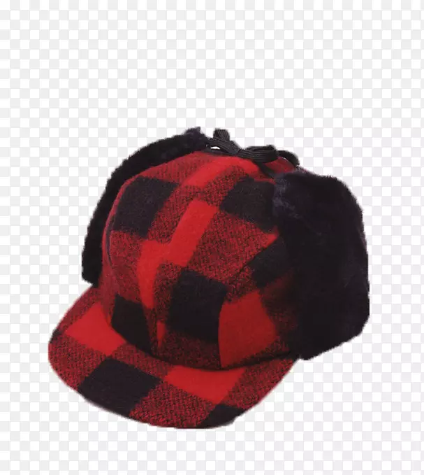 红色剪贴画-黑白相间的暖帽