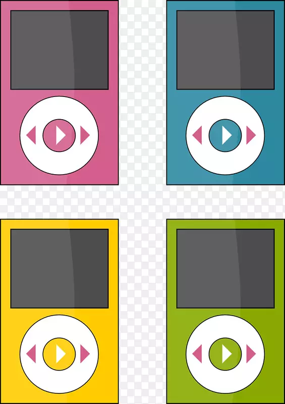 iPodtouch iPodShuffipod纳米媒体播放器剪贴画彩色设备按钮