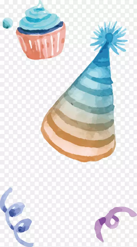 生日水彩画-水彩冰淇淋