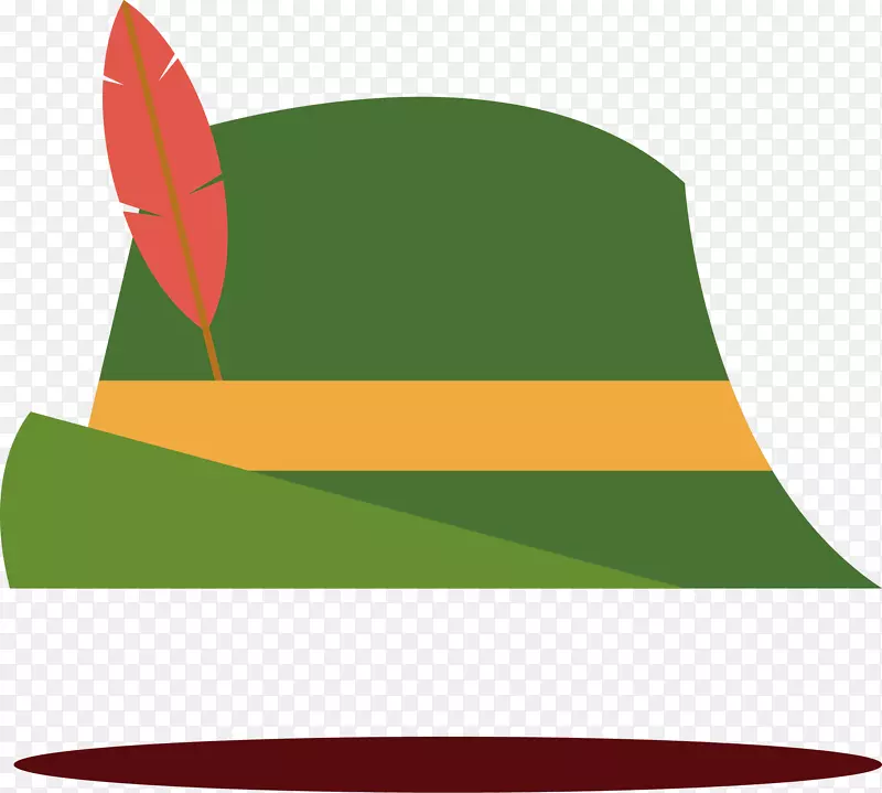帽子绿色羽毛设计师.绿色帽子