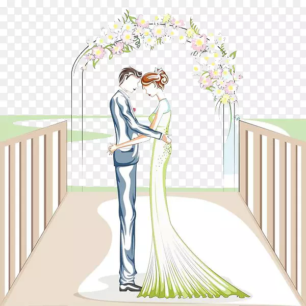 婚礼新娘结婚插画-婚礼现场