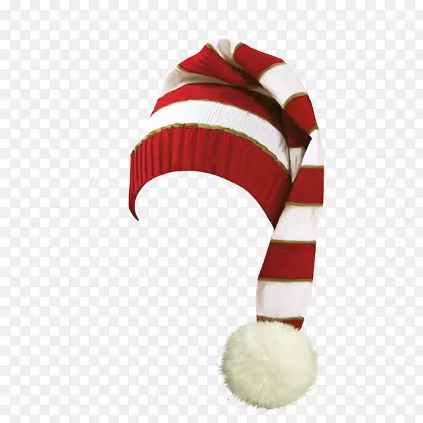帽子帽圣诞节-长红白条纹帽子2017年