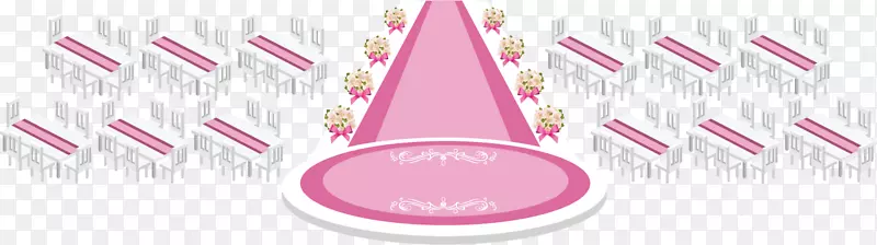 婚礼接待舞台-可爱的粉红色帽子海报材料