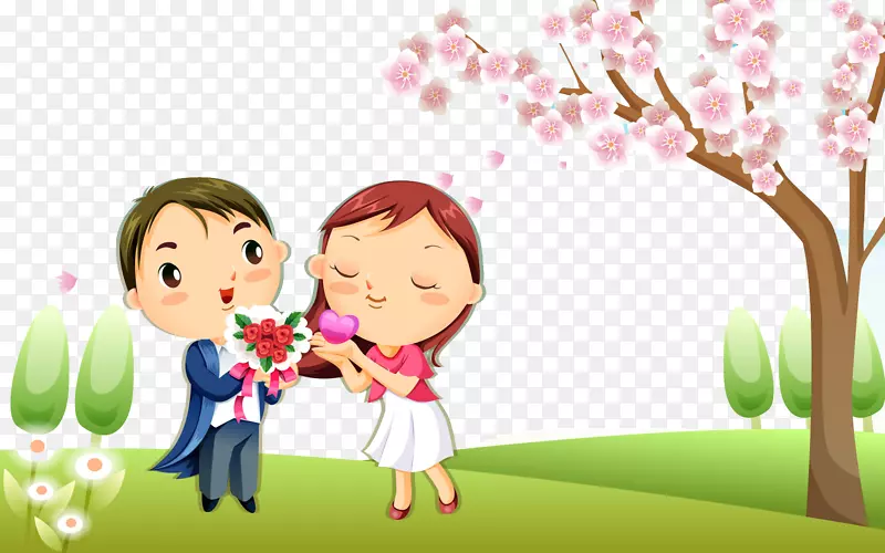 爱乌尔都语诗歌印地语女友浪漫-卡通婚礼