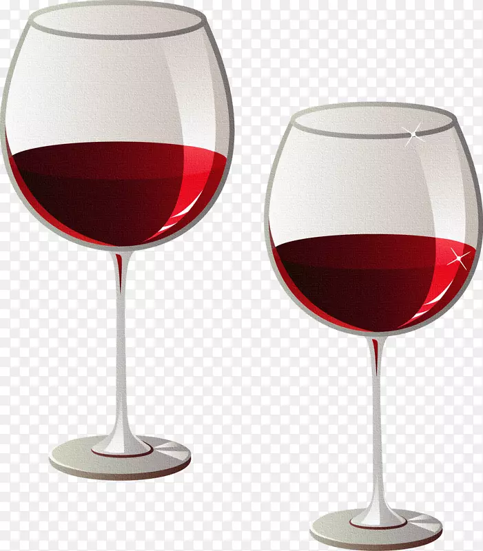 红酒白葡萄酒玻璃剪贴画.高装红葡萄酒脚杯