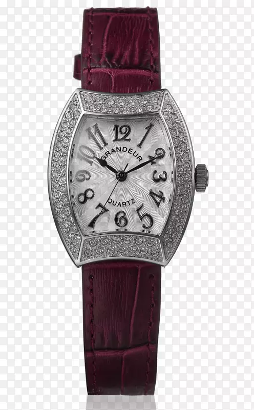 表带拉科斯特-经典葡萄酒红色皮革手表
