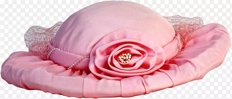 帽子土坯插画-粉红女帽