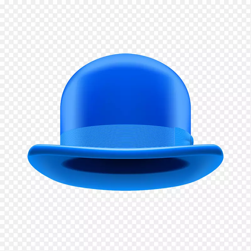 保龄球帽摄影插图.蓝色绅士帽