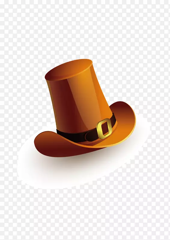 感恩节帽夹艺术-卡通棕色帽子