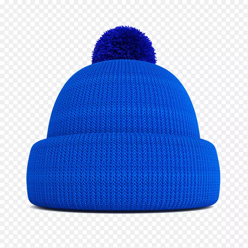 山梨蓝帽羊毛蓝针织毛帽