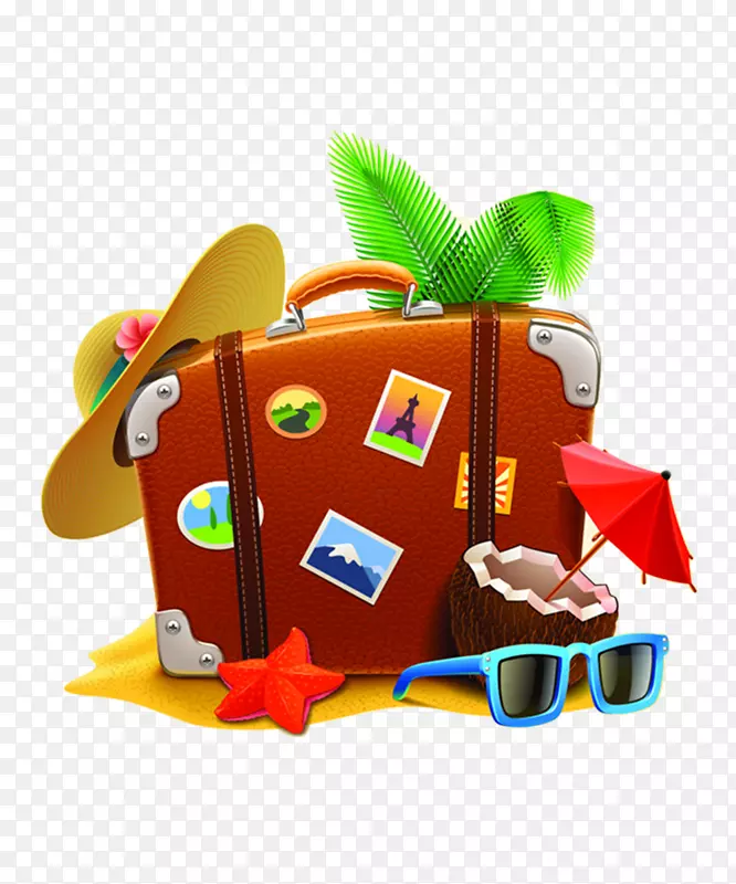 度假旅行-免费行李箱-后备箱上的帽子
