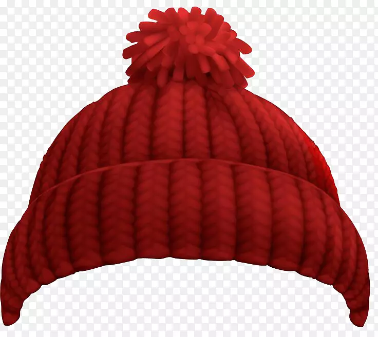 帽子编织帽冬装豆夹艺术-红色羊毛帽子