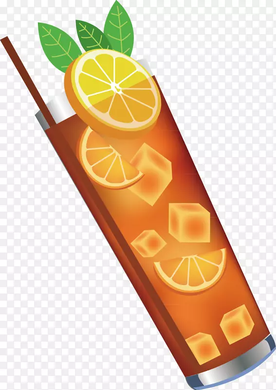 软饮料橙汁柠檬汁.酒杯装饰设计