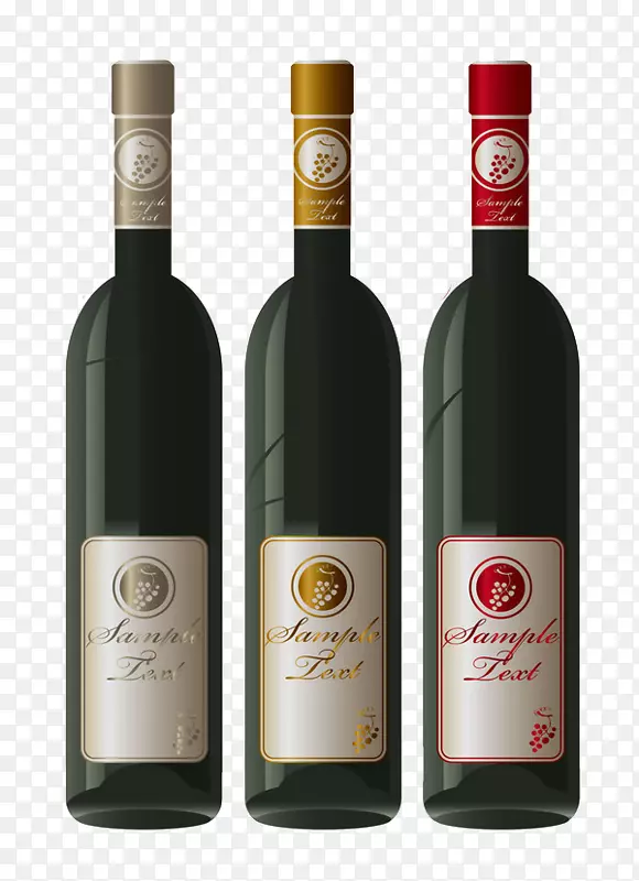 红酒瓶酒标签-3款质感高雅的红酒