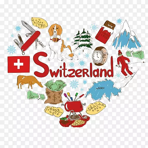 瑞士符号剪贴画-卡通笔记