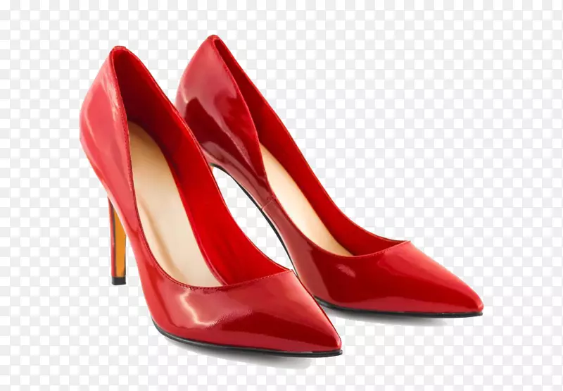 雅各布的利亚(穿着她的鞋)高跟鞋，皮鞋，红皮鞋