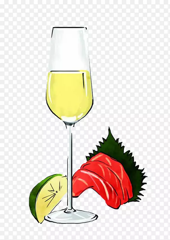 白葡萄酒甜品酒蒸馏饮料强化葡萄酒手绘白葡萄酒
