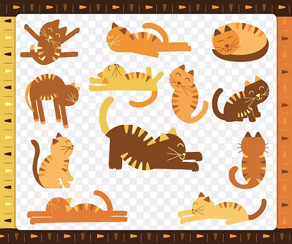 缅因州茧纸普希恩插图-平面卡通猫
