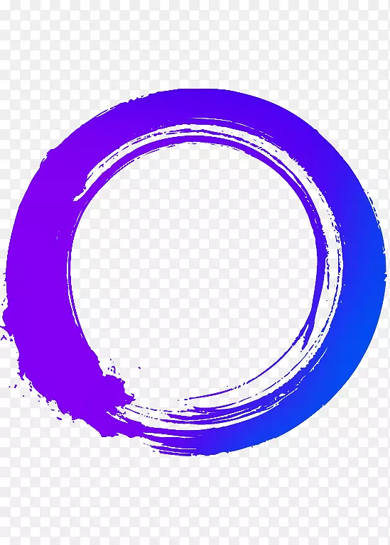 水墨画-蓝色圆圈主题海报