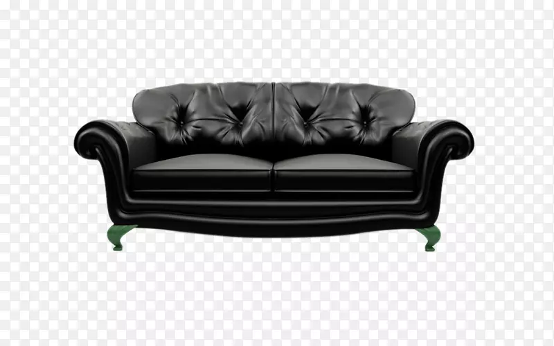 起亚马达沙发2018年起亚擎天柱家具-黑色皮革沙发