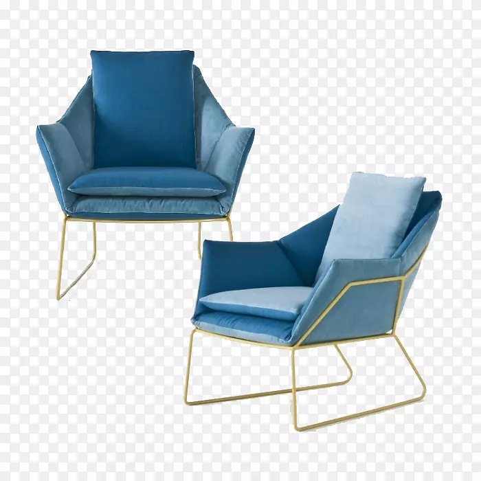 纽约市Eames躺椅bergxe8re家具-金边创意蓝色沙发