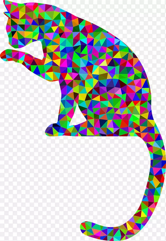 彩色刻度抽象艺术插图彩色猫