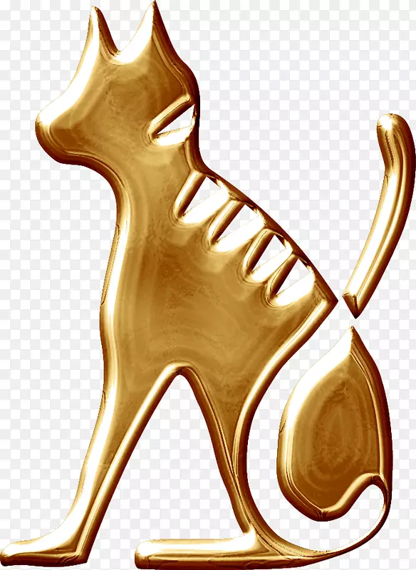 埃及猫须剪贴画-金猫雕塑