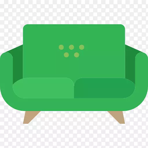 沙发家具椅可伸缩图形图标-绿色沙发