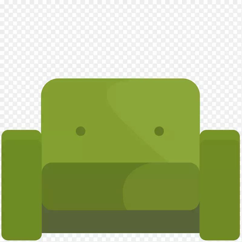 长方形绿色扁平沙发