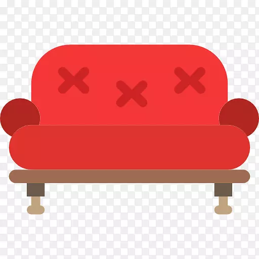 沙发可伸缩图形椅子图标-红色沙发