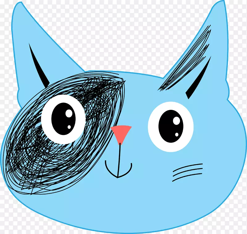 猫夹艺术-蓝色可爱猫