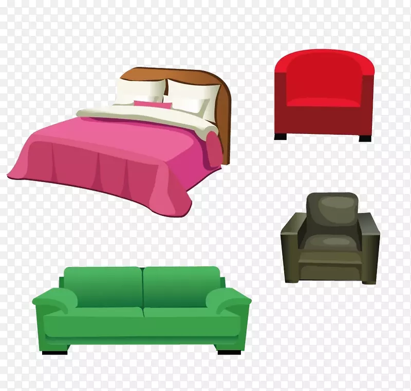 沙发家具剪贴画沙发颜色