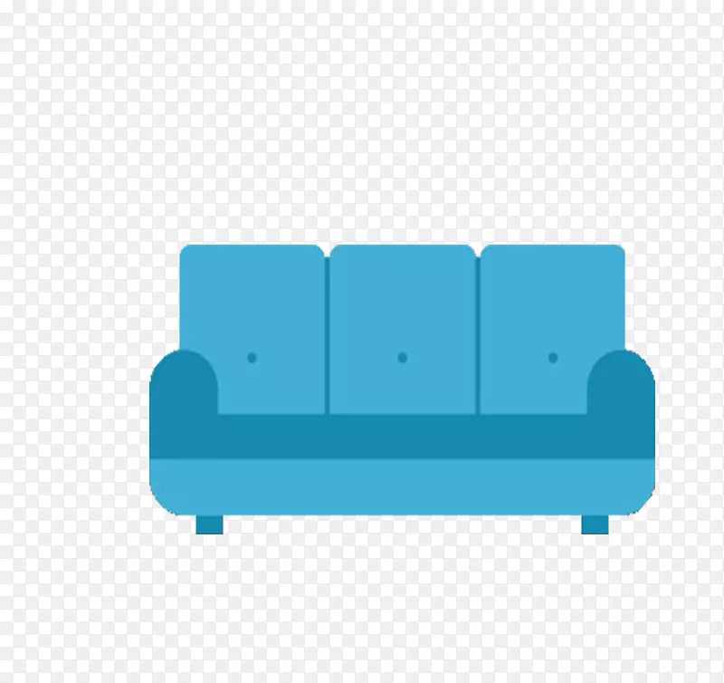 沙发绿松石角-精致手绘蓝色沙发创意