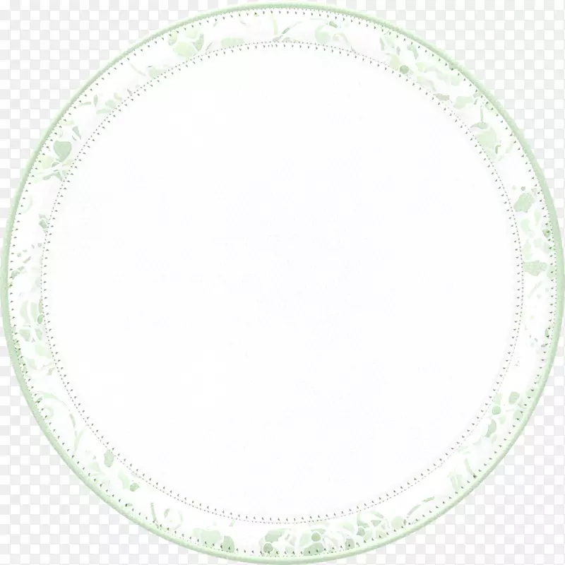 平板圆盘餐具.浅绿色环