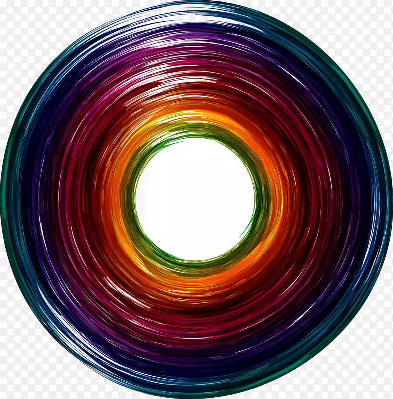 圆CorelD原始艺术-彩色环效应元素