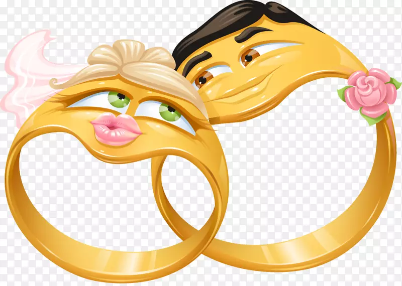 表情符号结婚周年纪念图标-爱环