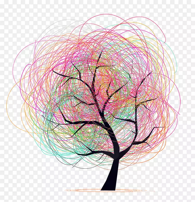 数学树欧式数学表示法.彩色树