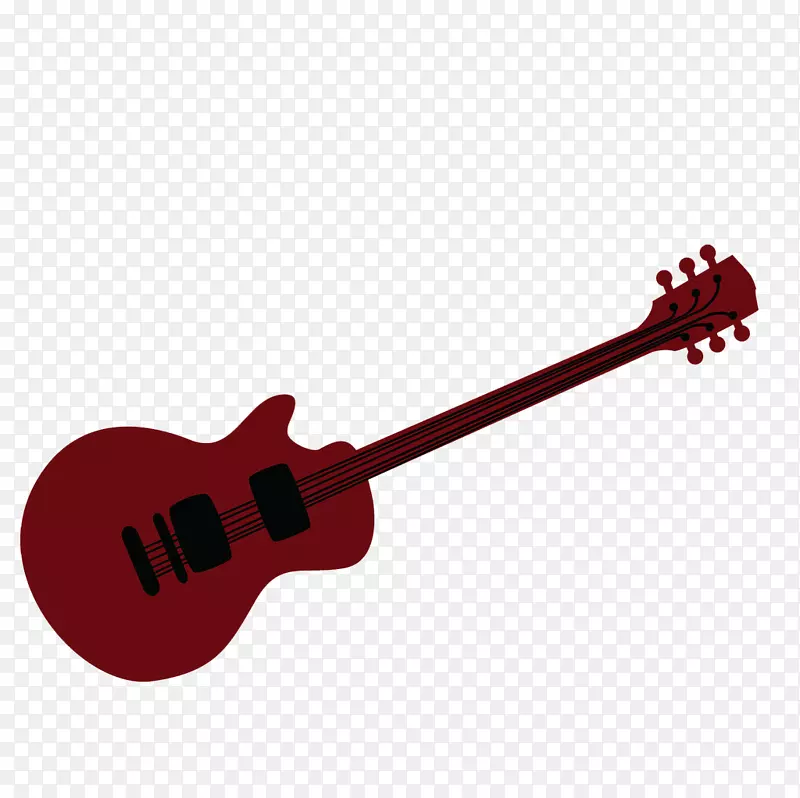 低音吉他乐器弦乐.红色设计