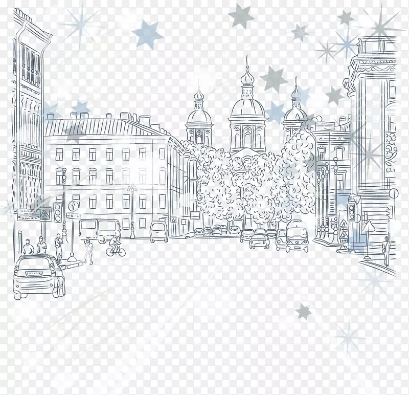 圣彼得堡免费插图-美丽的背景装饰雪城