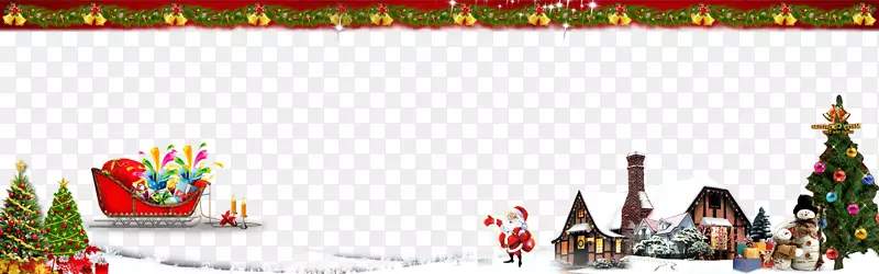 圣诞树圣诞装饰海报-圣诞屋雪海报